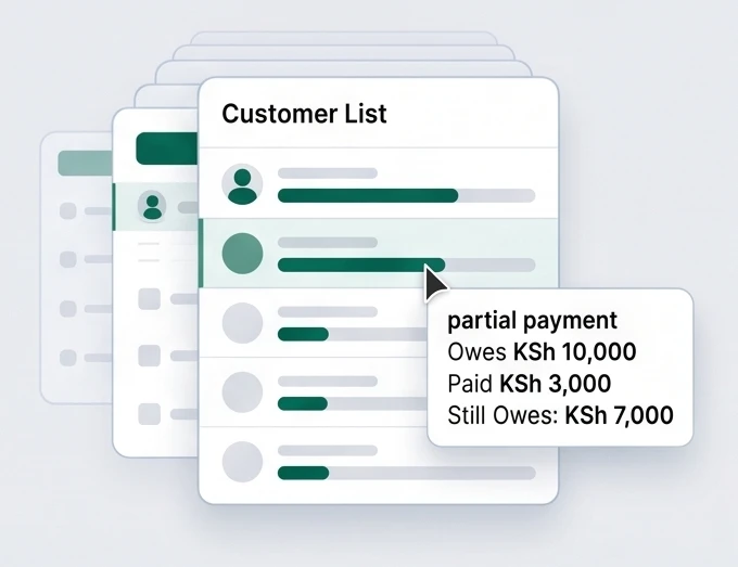 Customer credit and debt management ledger
