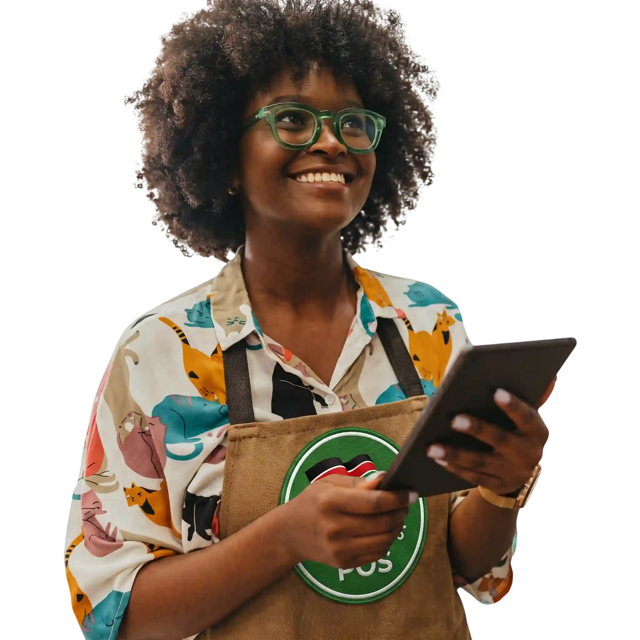 Shop owner using Mwananchi POS offline on mobile with automatic synchronization